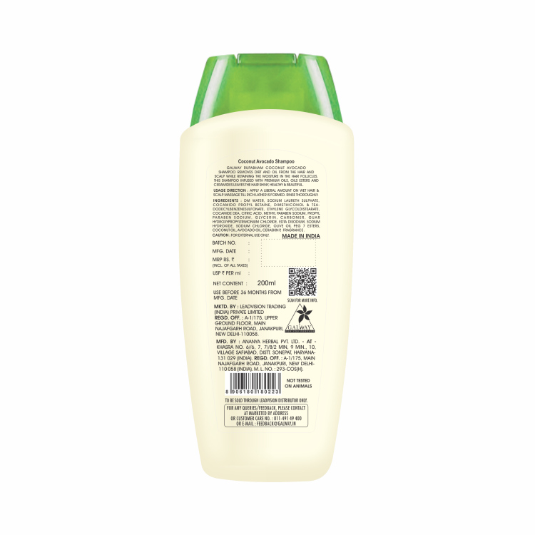 Galway Coconut  Avocado  Shampoo