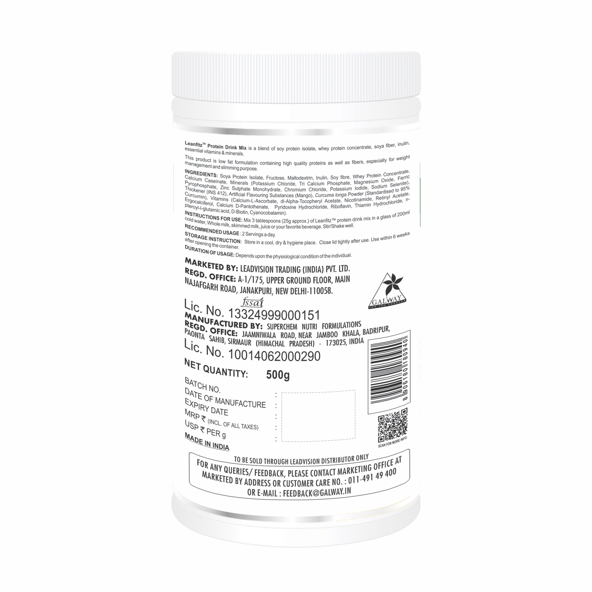 Lean fitz Protein Drink Mix