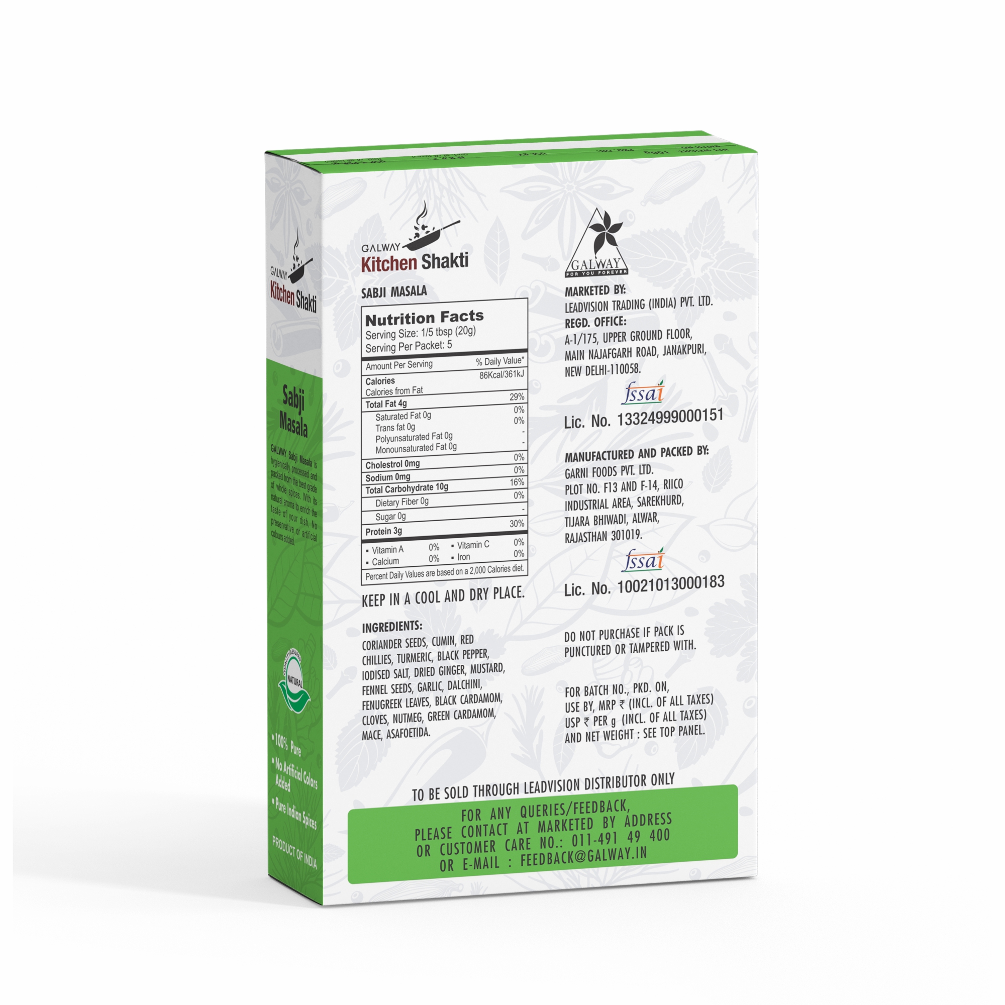 Galway kitchen Shakti Sabji Masala